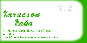 karacson maka business card